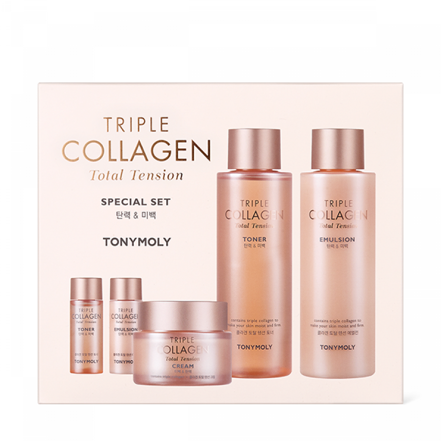 【中古】 Tension Total Collagen Triple Special TONYMOLY | Set 3 化粧水/ローション